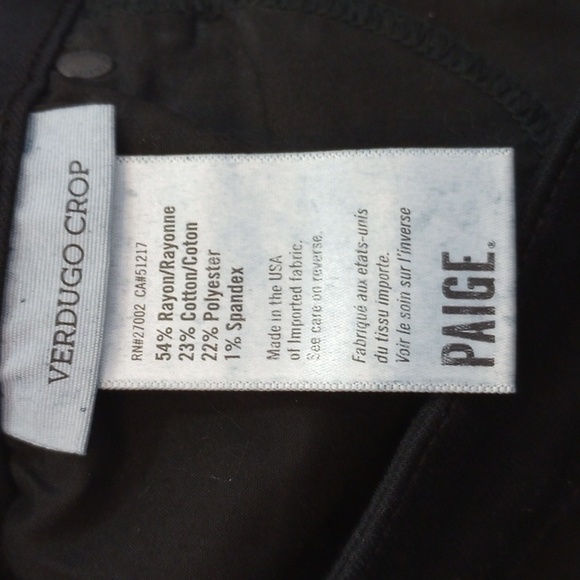 Paige Womens Jeans Sz 27 Black Verdugo Crop Skinny Stretch Basic Layer Comfy - Picture 8 of 10